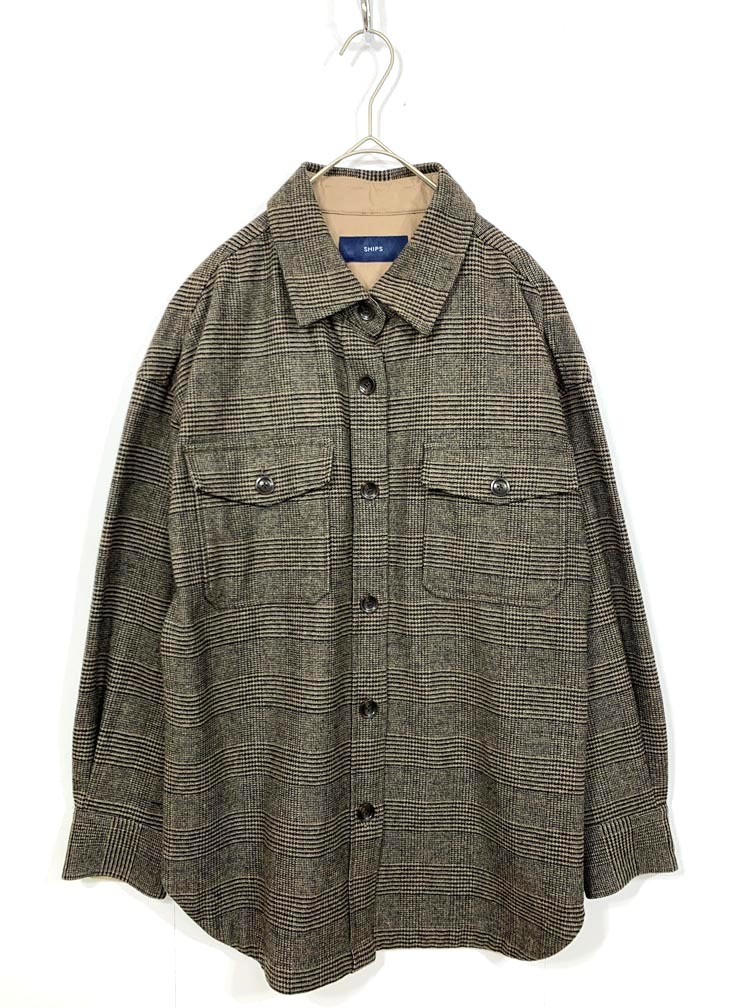 ゆうパケットOK SHIPS シップス 314-06-0082 定価16940円 チェック ジャケット 茶 ■■拍卖