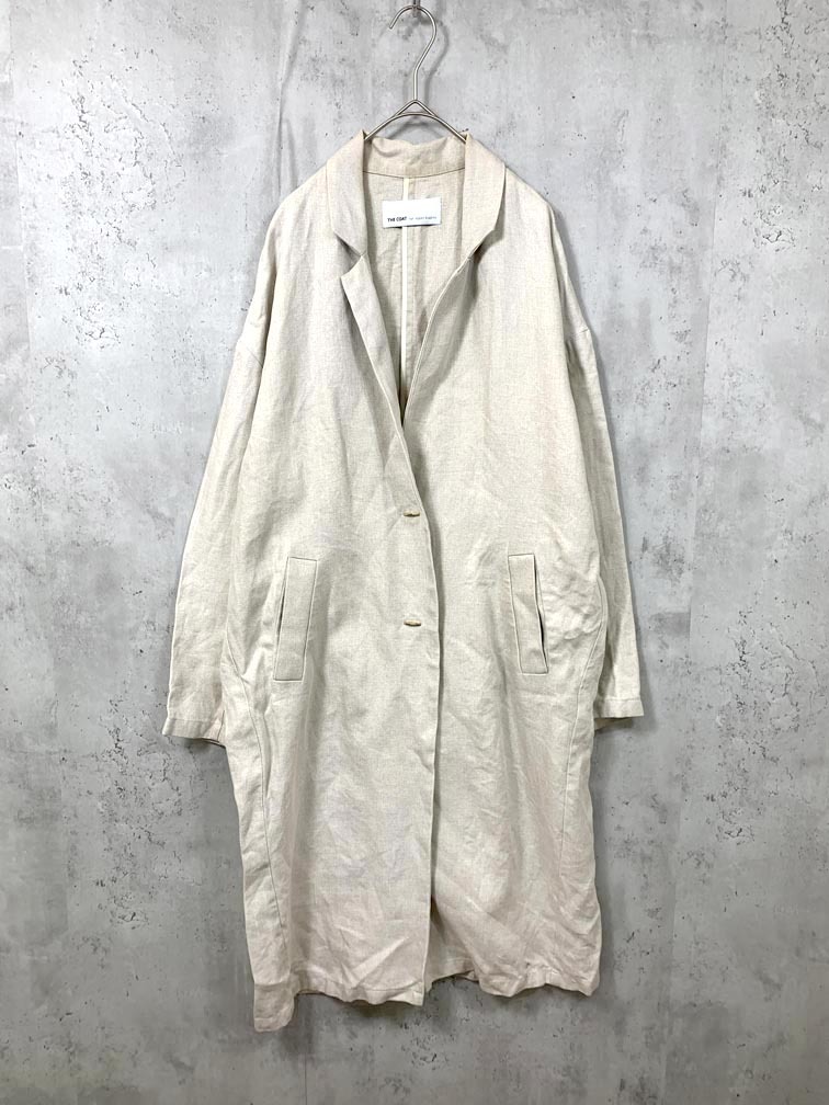 ゆうパケットOK THE COAT by UPPER HIGHTS アッパーハイツ 172C501 リネンチェスター コート size36/ベージュ ■■拍卖