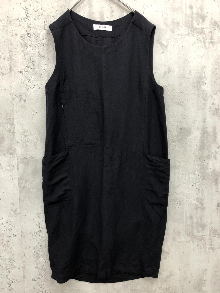 ゆうパケットOK KLOKE クローク リネン レーヨン ノースリーブ ワンピース sizeXS/黒 ■◆◎ ☆ fga4 レディース拍卖