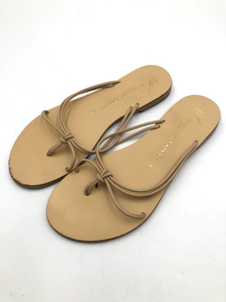 NICOLAS LAINAS ニコラスライナス チューブストラップ トングフラット サンダル size36 /ベージュ ■◆ ☆ ffc6 レディース拍卖