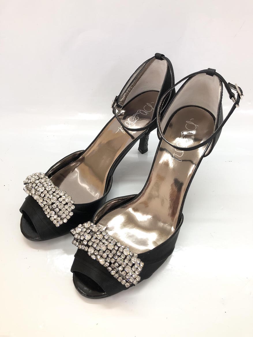 petit maison プチメゾン アンクルストラップ オープントゥ パンプス size37/黒 ■■ ☆ fga2 レディース拍卖