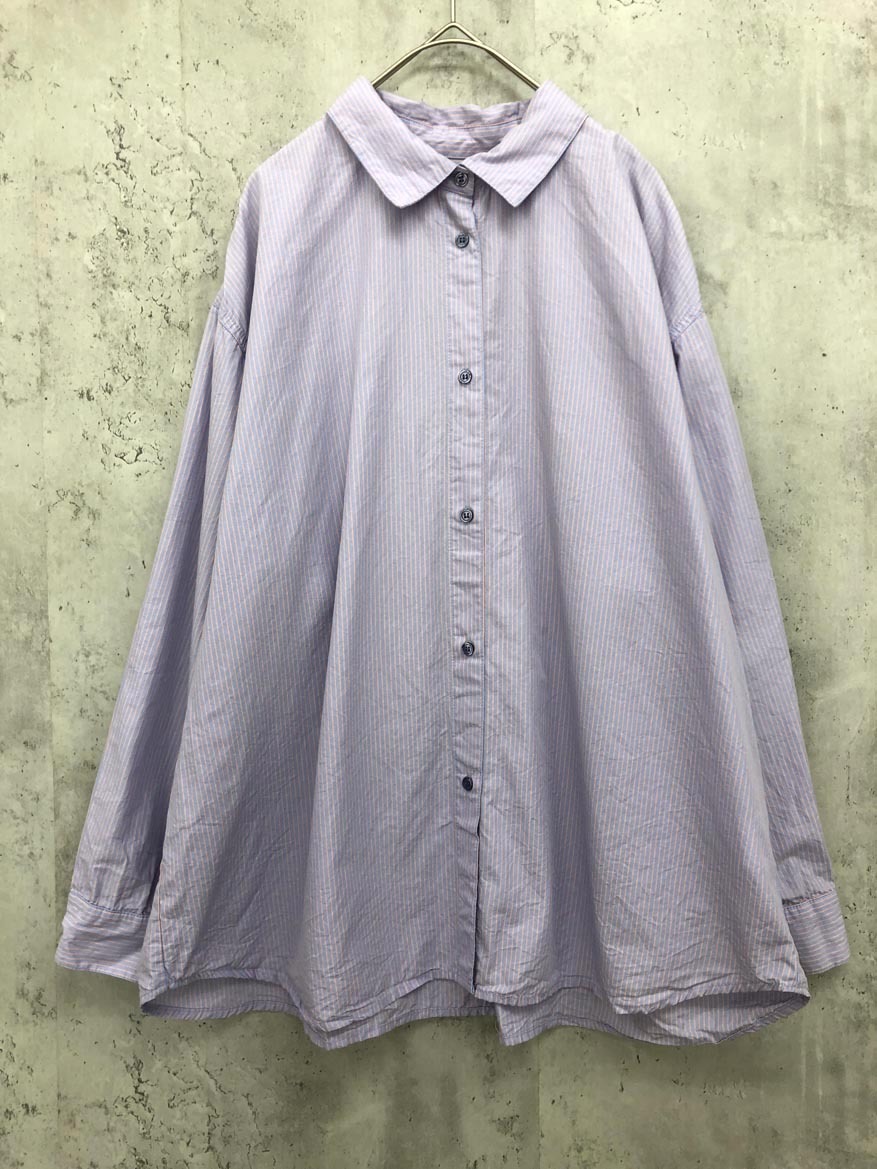 ゆうパケットOK LAKOLE ラコレ ストライプ シャツ sizeM/ブルー×オレンジ ■◇ ☆ fga8 レディース拍卖