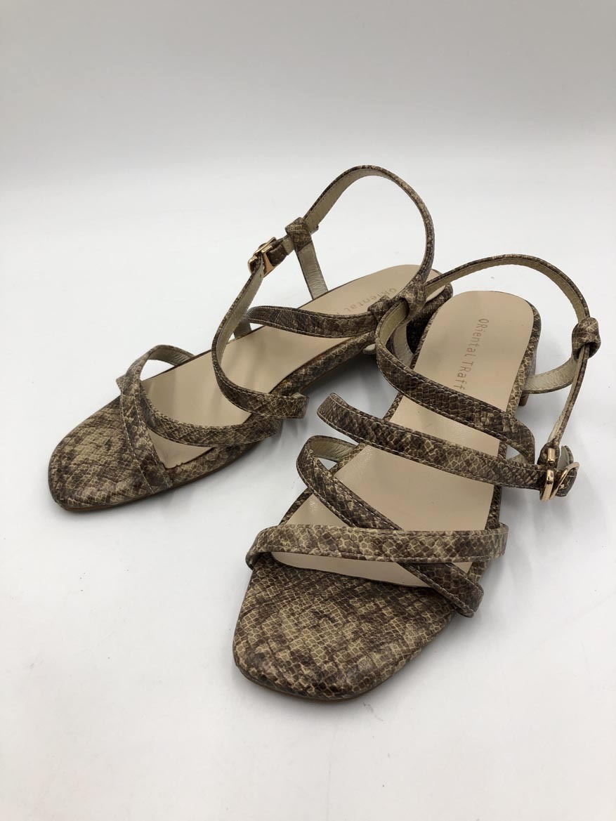 ORiental TRaffic オリエンタルトラフィック ナローストラップフラット サンダル sizeS/パイソン ■◆ ☆ fgb1 レディース拍卖