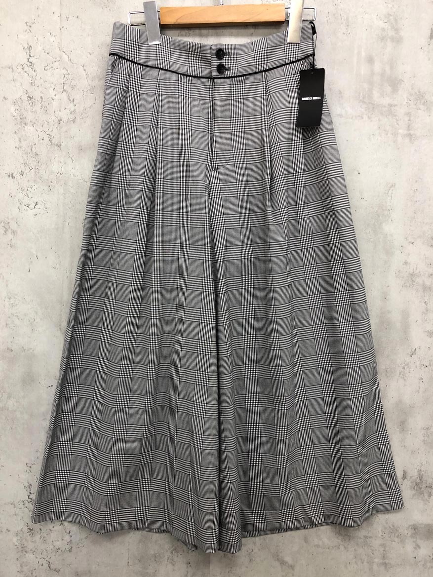 ゆうパケットOK 新品 COMME CA MODELS コムサモデルズ 38-52PI51 グレンチェック ガウチョ パンツ size7/グレー ■◇ ☆ fgb0 レディース拍卖