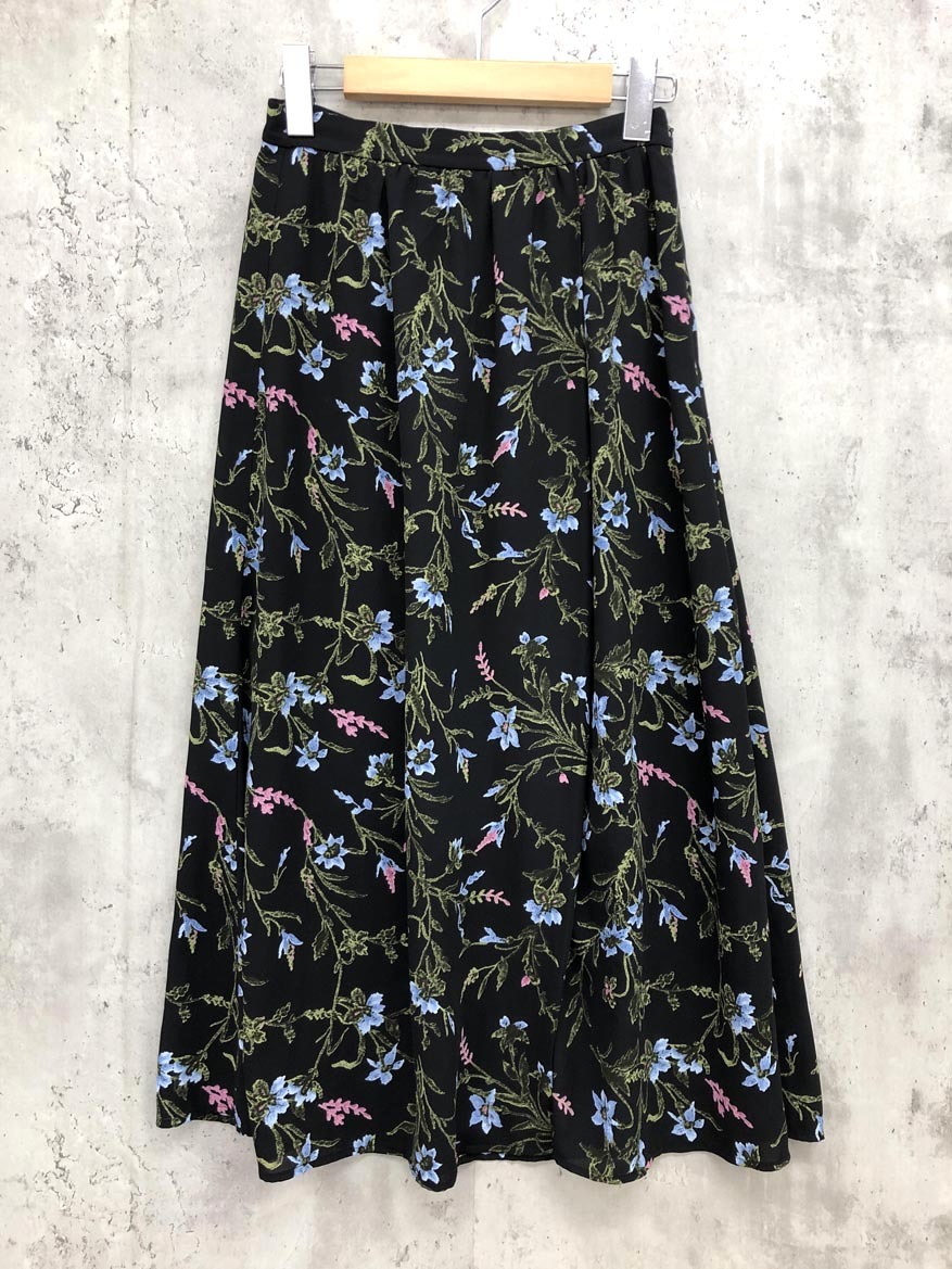 ゆうパケットOK URBAN RESEARCH アーバンリサーチ 花柄 シフォン スカート sizeF/黒系 ■◆ ☆ fgb8 レディース拍卖