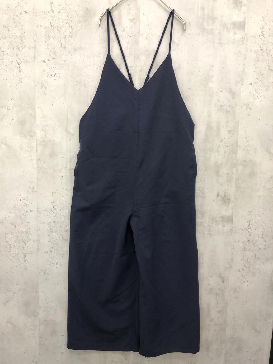 ゆうパケットOK Alma design アルマデザイン Vネック サロペット オールインワン sizeM/紺 ■■ ☆ fgc3 レディース拍卖