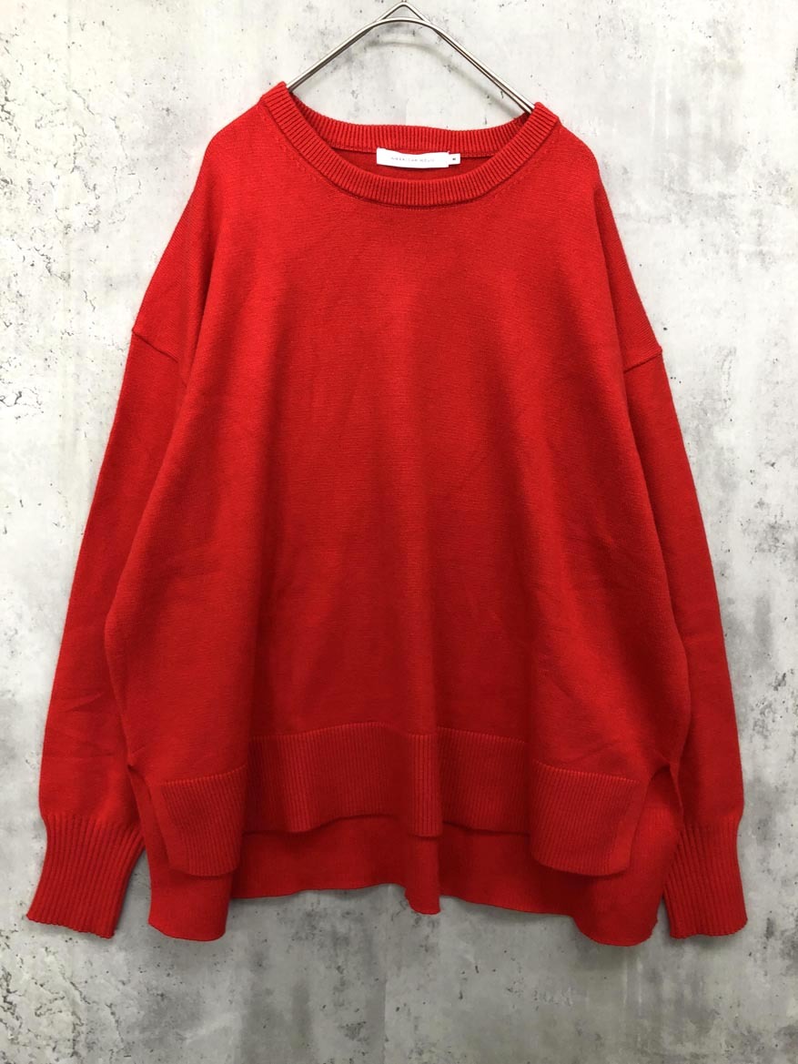 ゆうパケットOK AMERICAN HOLIC アメリカンホリック もっちり ベーシック サイドスリット ニット セーター sizeM/赤 ◇■拍卖