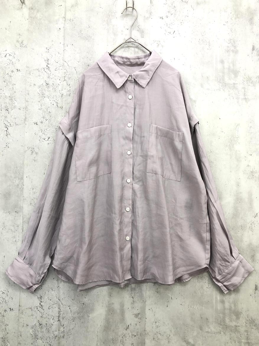 ゆうパケットOK OLIVE de OLIVE オリーブデオリーブ スリーブ デタッチャブル ブラウス シャツ sizeF/グレー系 ◇■ ☆ fgc8 レディース拍卖