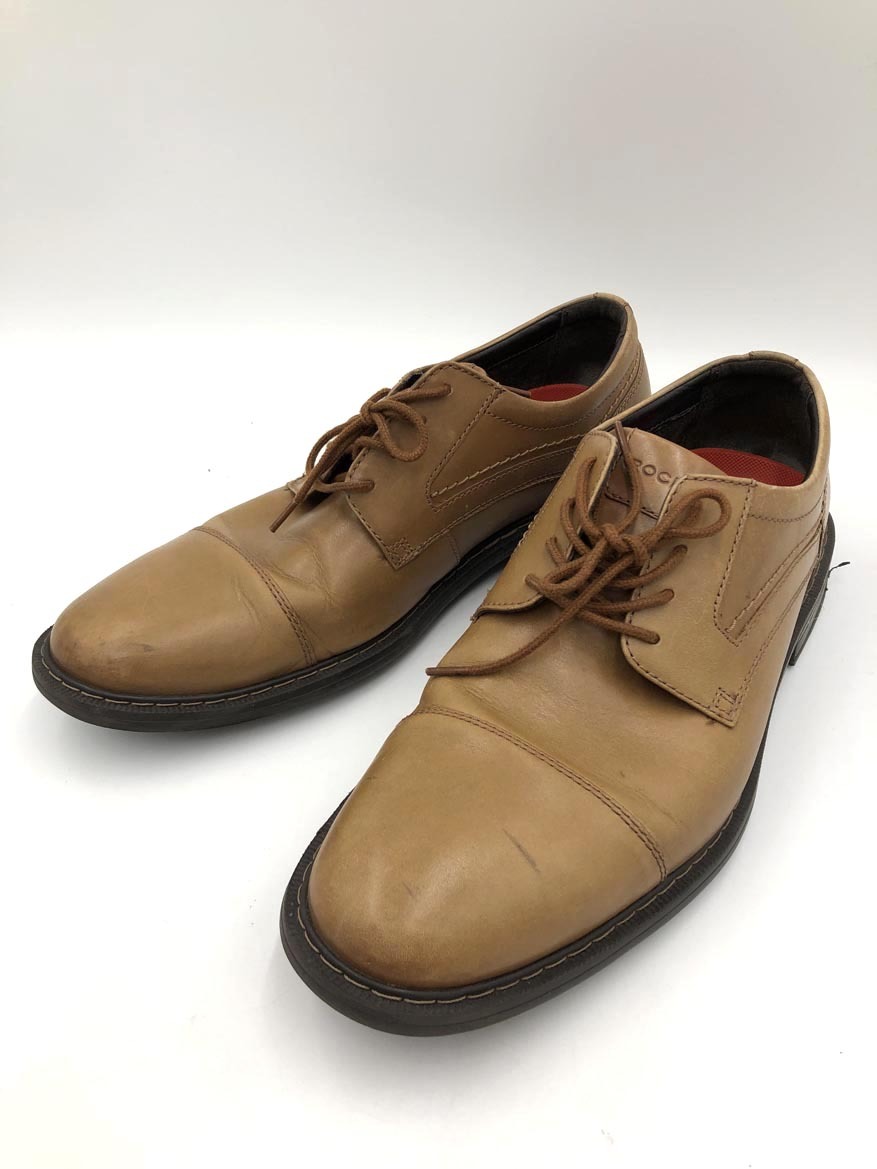 rockport ロックポート 1076 ウォータープルーフ キャップ トゥ ドレス シューズ size26.5/黄土色系 ■■ ☆ fgc9 メンズ拍卖