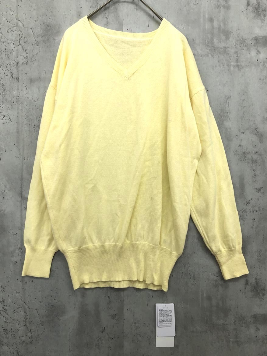ゆうパケットOK 新品 marvelous by Pierrot マーヴェラスバイピエロ Vネック ニット セーター sizeL/黄 ◇■ ☆ fgd0 レディース拍卖