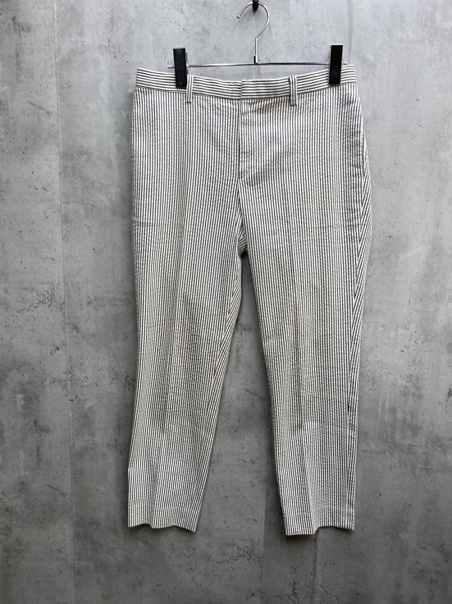 ゆうパケットOK BEAUTY & YOUTH ビューティ&ユース ユナイテッドアローズ ストライプ パンツ sizeM/白 ■◆拍卖