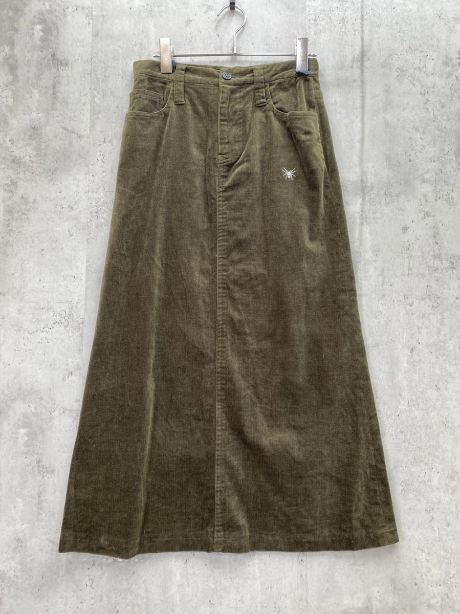milieu in flux ミリューインフラックス ベロア ロング スカート カーキ ◇■拍卖