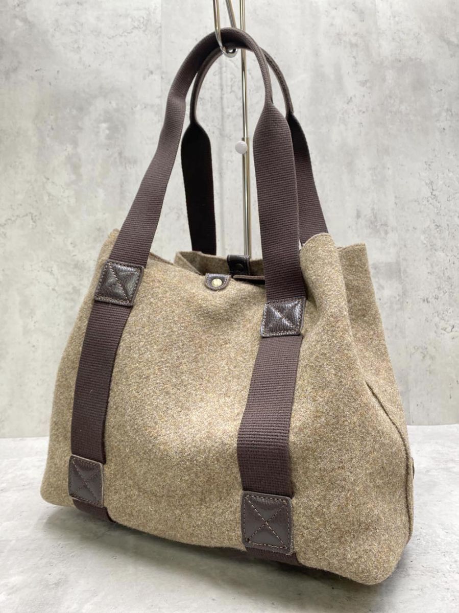 bonfanti ボンファンティ フェルト トート バッグ イタリア製 茶 ◇■◎拍卖