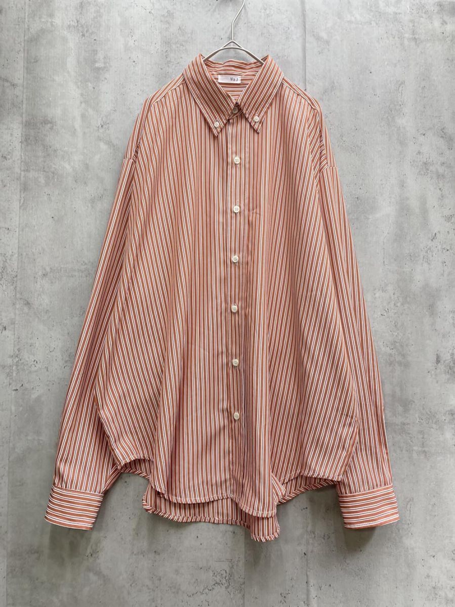 ゆうパケットOK via.J ヴィアジェイ ストライプ 長袖 シャツ sizeONE/赤 ◇■拍卖