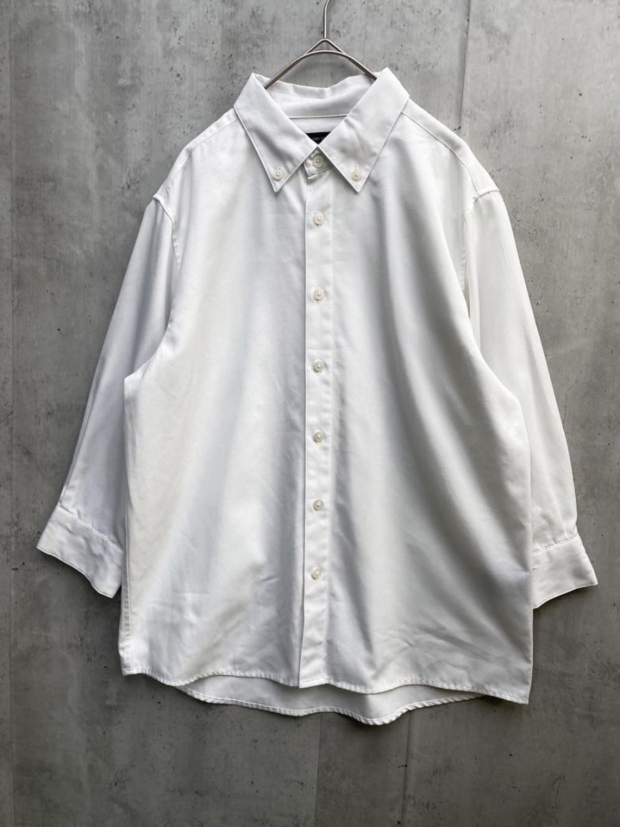 ゆうパケットOK nano universe ナノユニバース ボタンダウン BD シャツ sizeS/白 ◇■拍卖