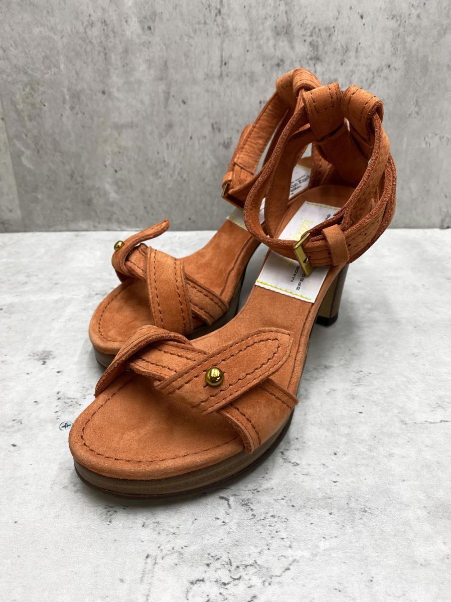 Pippi Chic ピッピシック オープントゥ パンプス size35 1/2/オレンジ ■◆拍卖