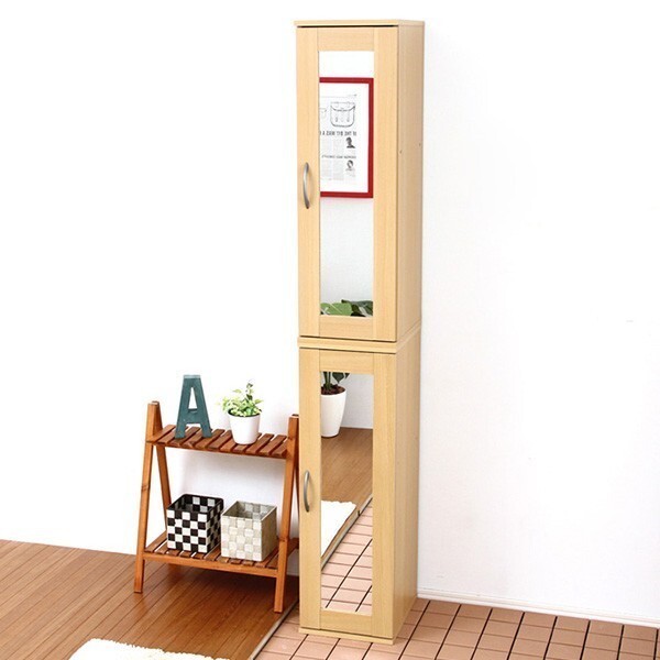 ミラー付きコンパクトシューズラック 2個セット 下駄箱 靴箱 シューズボックス 玄関収納 鏡 おしゃれ拍卖