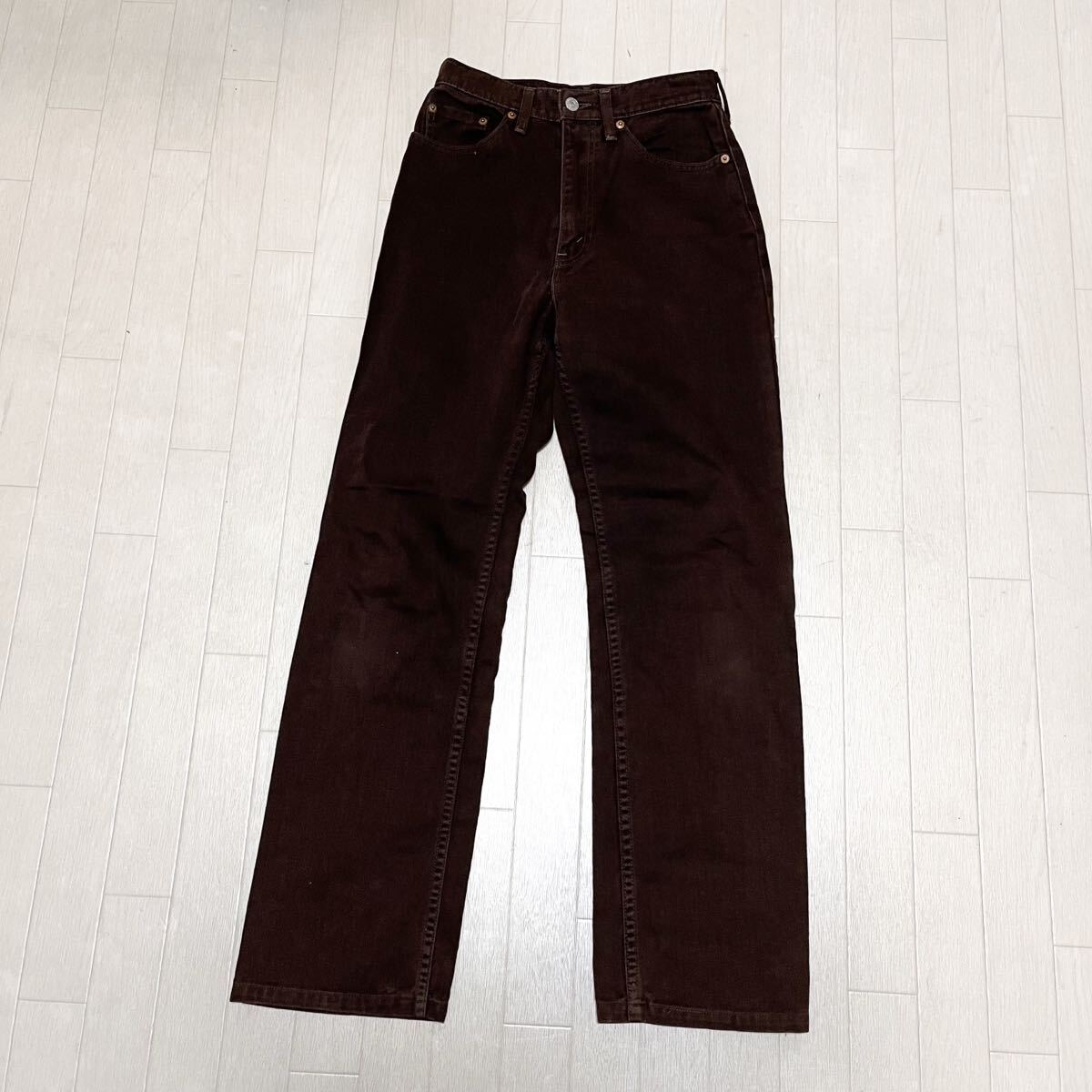 和798★① Levi's W519 J41刻印 日本製 98年 白タブ リーバイス デニムパンツ ジーンズ W30 L32 ブラウン レディース拍卖