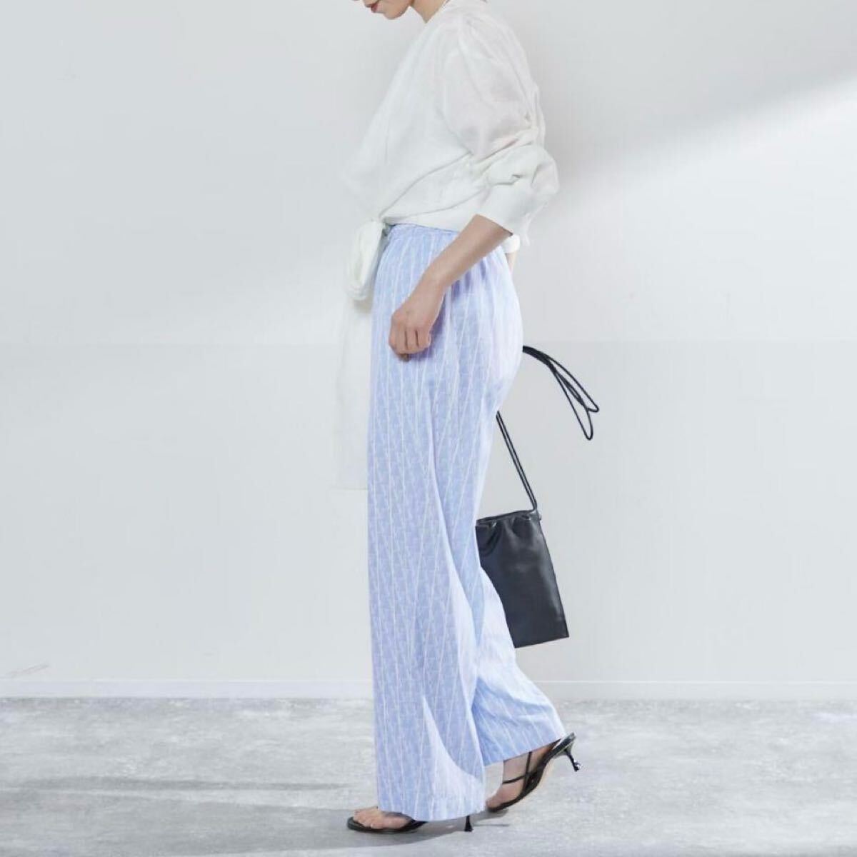 vermeil par iena ストライプモノグラムパンツ拍卖