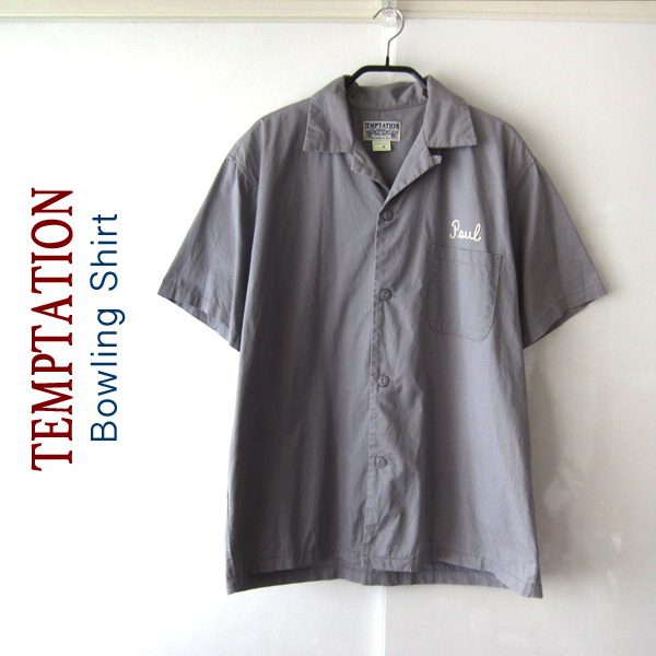 美品 TEMPTATION/テンプテーション★ ボーリングシャツ グレー M拍卖