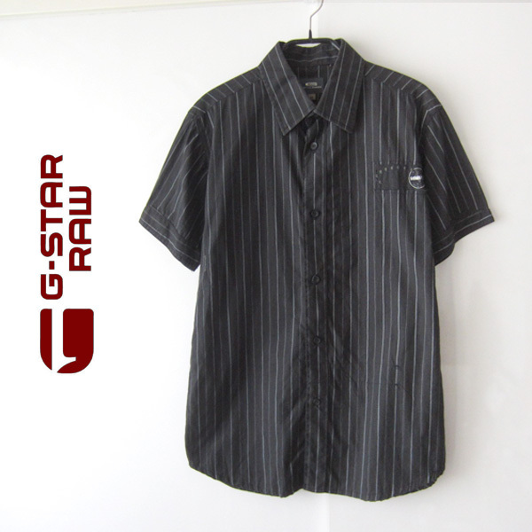 美品 G-STAR RAW/ジースターロウ★ ストライプ 半袖シャツ M拍卖