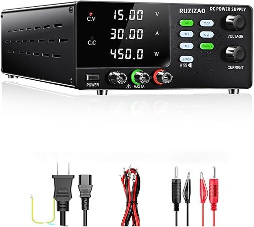 未開封 高出力可変直流電源 15V 30A 450W 直流安定化電源 出力スイッチ付き OCP 過電流保護 エンコーダノブ 拍卖