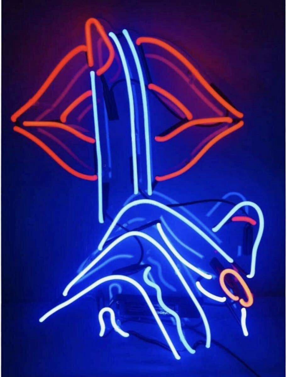 オリジナル セクシーリップ 指モチーフ ネオン看板 オーダー ネオン管 インテリア拍卖