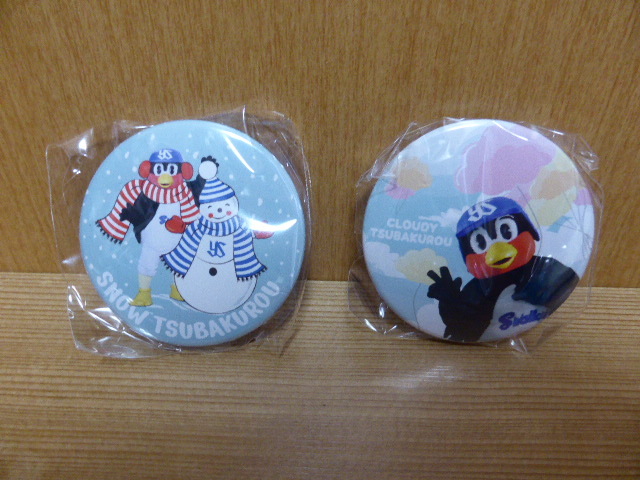 東京ヤクルトスワローズ 2025 お天気つば九郎 スタンド付き缶バッジ つば九郎 雪 曇り 2セット 神宮球場(新品・未使用)拍卖