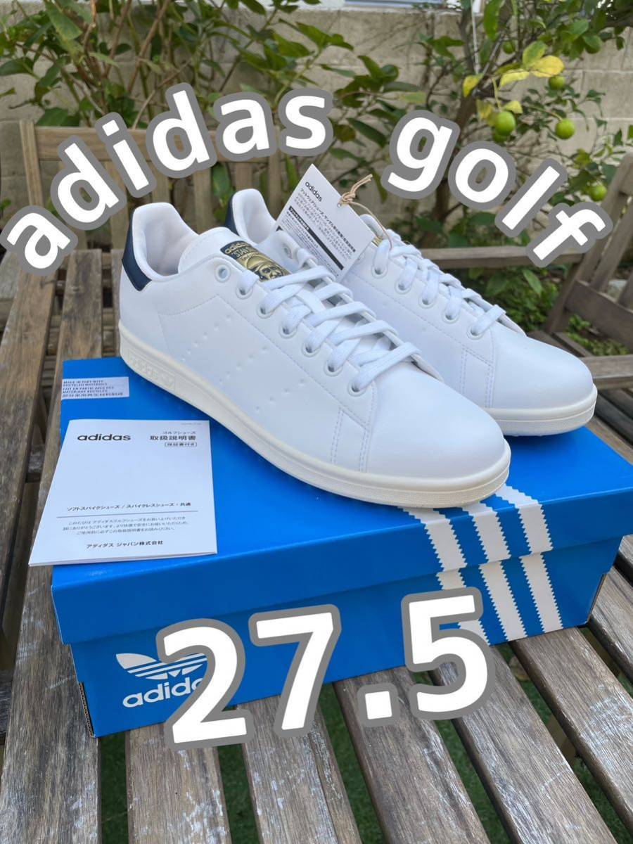 27.5 スタンスミス ゴルフadidas Golf/アディダスゴルフ STAN SMITH ゴルフシューズ スパイク ゴルフスパイク 防水人工皮革拍卖