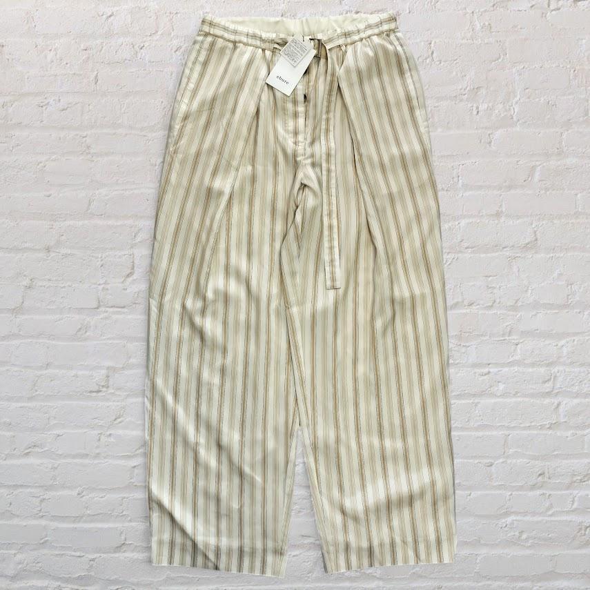 新品 タグ付き エブール ebure シルク 100% スラックス 38拍卖