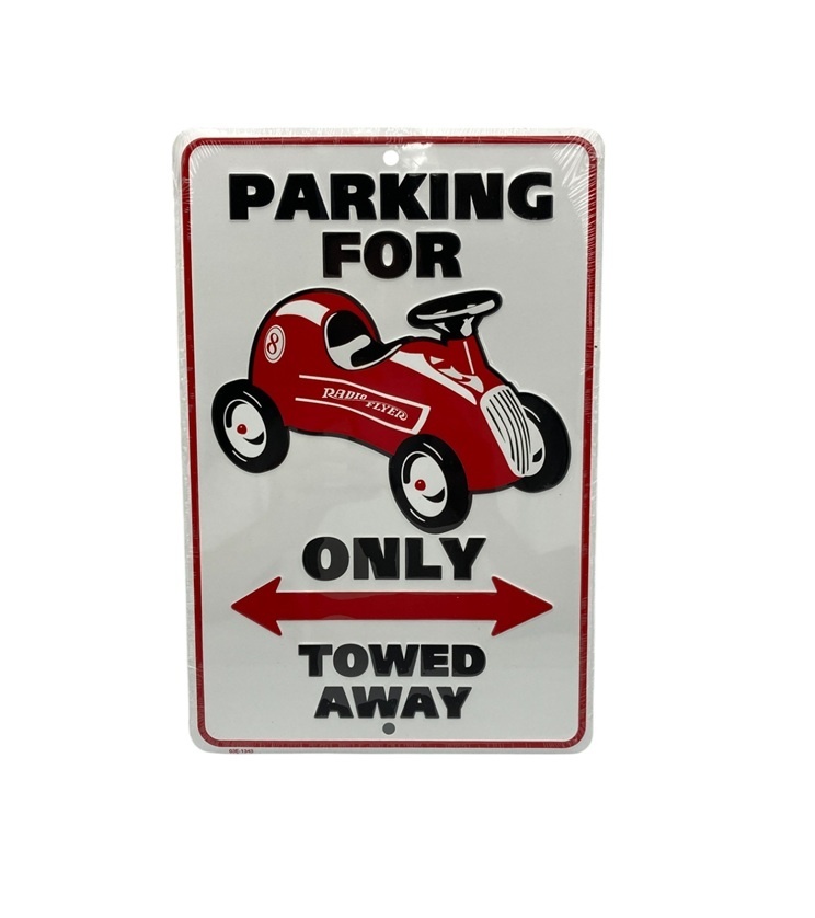 RADIO FLYER ラジオフライヤー TIN SIGN 看板 プレート ONLY TOWED AWAY 中古 4拍卖