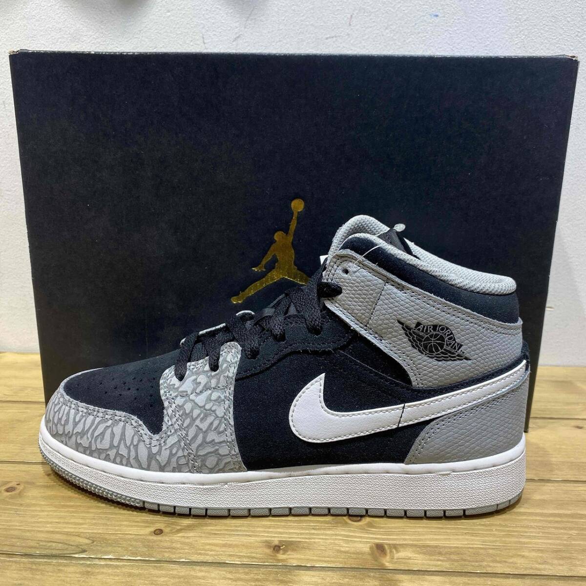 NIKE 2022 AIR JORDAN 1 MID SE (GS) ELEPHANT TOE 25.0cm DM6216-016 ナイキ エアジョーダンワンミッド エレファントトゥ スニーカー拍卖