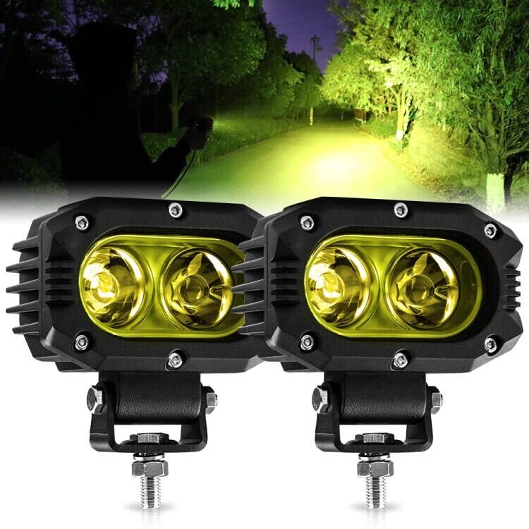 LED作業灯 イエロー 広角 LEDフォグランプ 40W 4インチ LED作業灯 12V/24V IP68 LEDワークライト LED トラック各種車に対応汎用 2個セット拍卖
