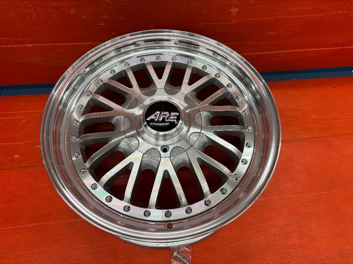 【H】アメリカンレーシング 2ピース メッシュ 17インチ 8.0J +35 PCD:114.3/120 5H 訳アリ未使用品 1本のみ ARE拍卖