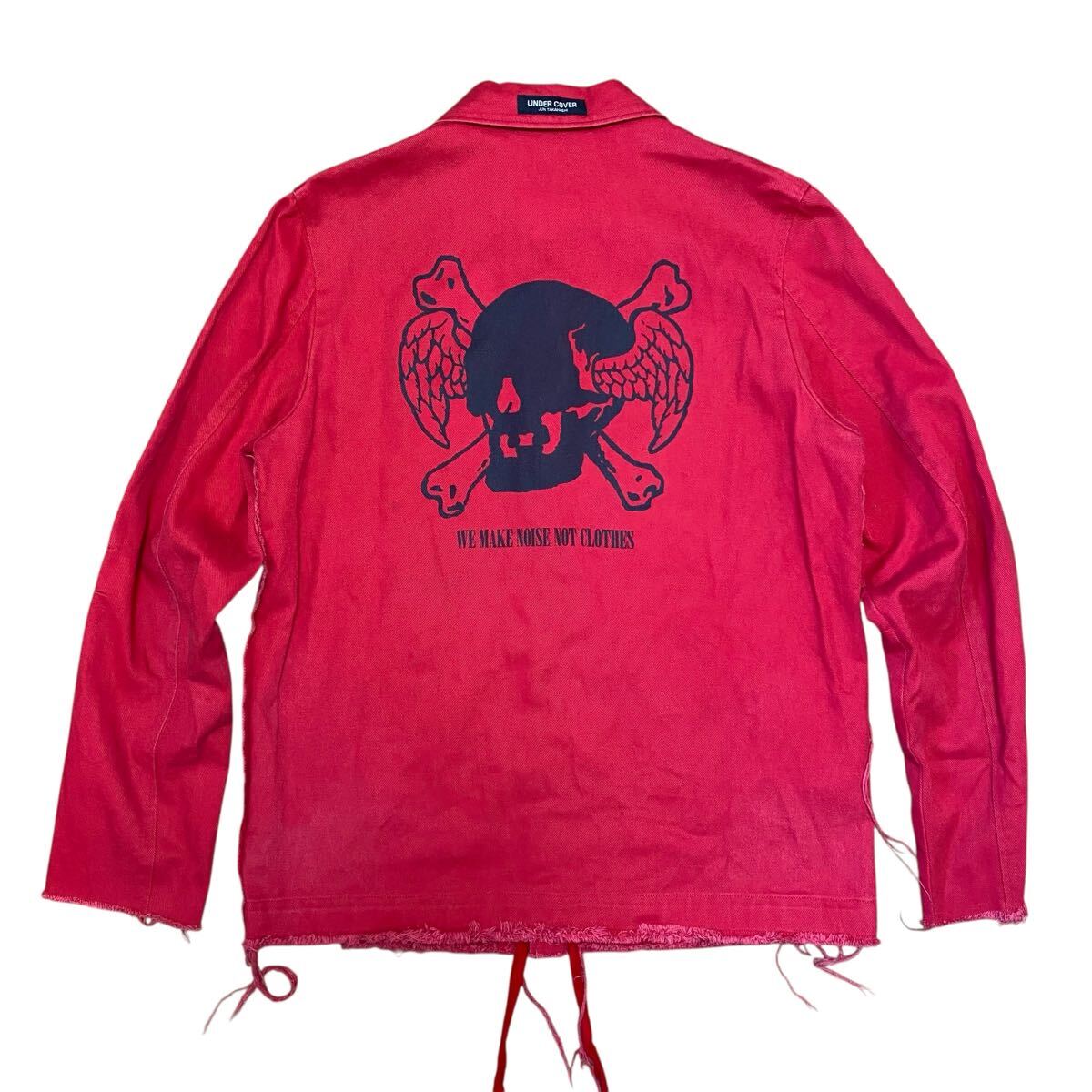 【アンダーカバー UNDERCOVER 2007AW Ear Muff Maniac ほつれ バックプリント コーチジャケット コート メンズ2 JUN TAKAHASHI レッド 赤】拍卖