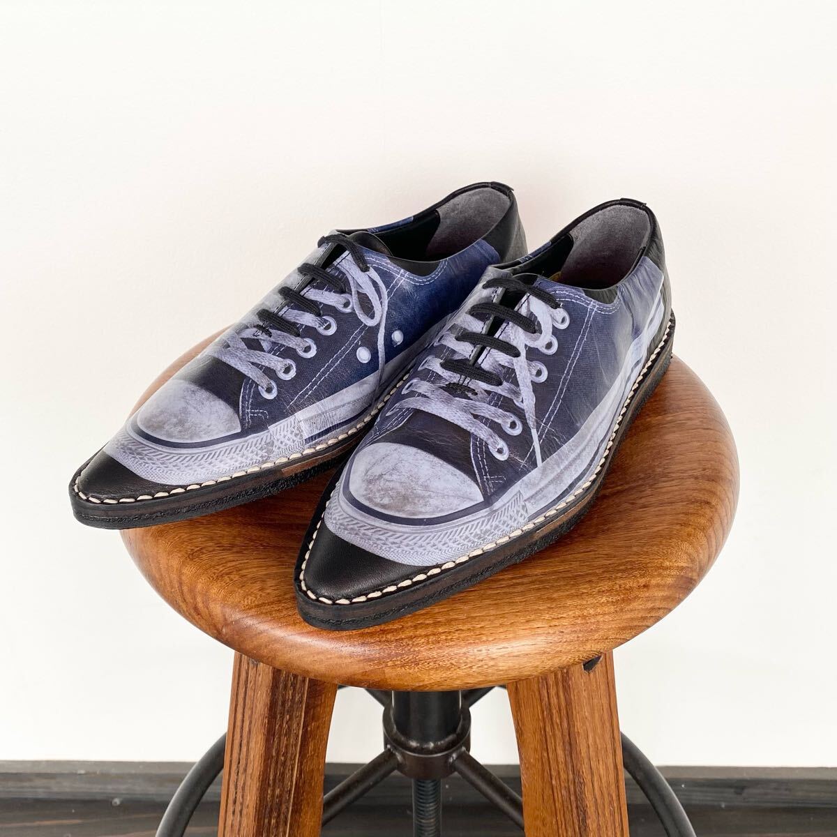 【新品未使用 初期 ミハラヤスヒロ MIHARA YASUHIRO コンバース スニーカー 転写 レザーシューズ 革靴 23cm 三原康裕】拍卖