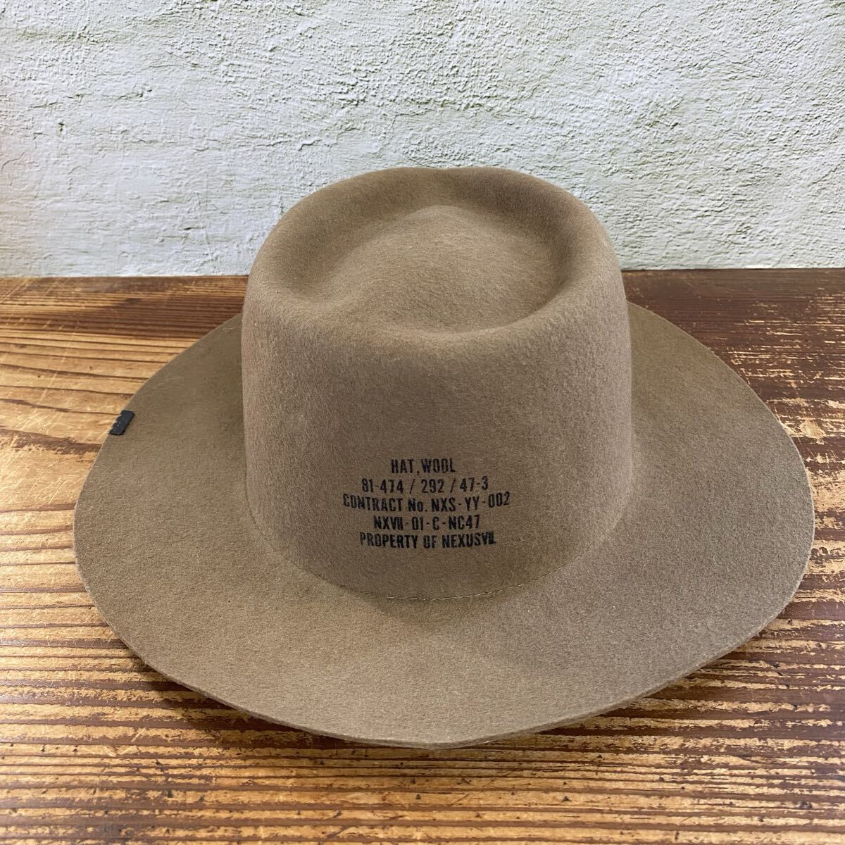 【NEXUSⅦ nexus7 ネクサス7 ネクサスセブン ウールハット フェルトハット ミリタリー 帽子 モカ サイズ48 頭周り58cm ニュートラックス】拍卖