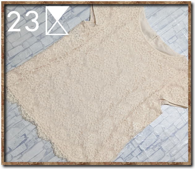 美品!!☆23区 裏地付きレーストップス アイボリー☆拍卖