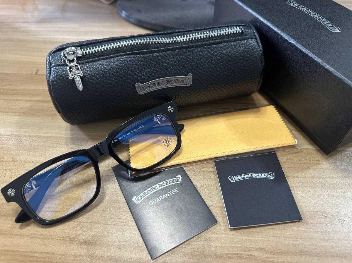 クロムハーツ(Chrome Hearts)メガネ オシャレ 軽量 ケース付き ブラック ファッション眼鏡 ★C拍卖