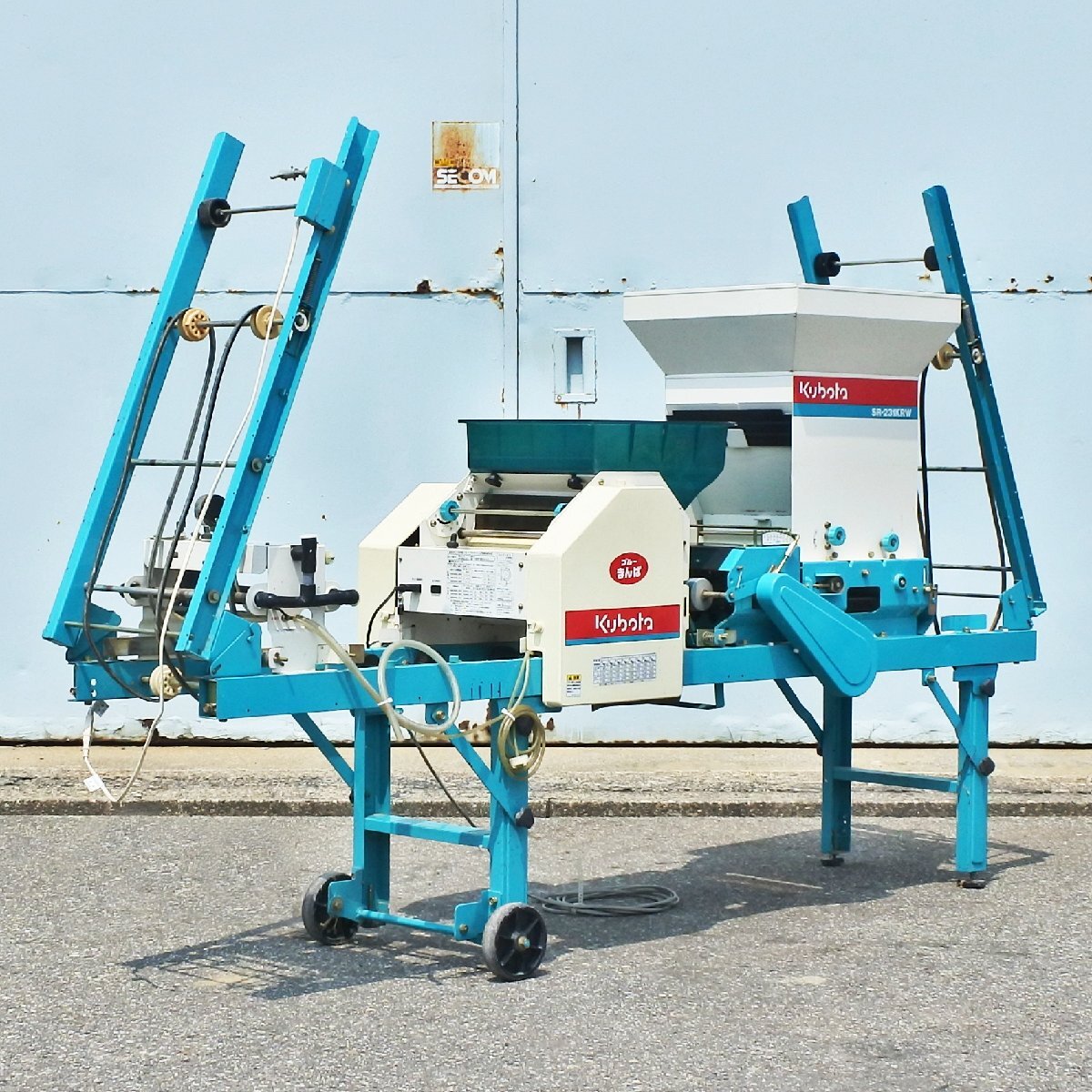 【富山】クボタ 播種機 SR-231KRW ブルーきんぱ 単相100V 折り畳み 播種 種蒔き 種まき 育苗 土入れ 灌水 覆土 灌水 稲作 倉庫内保管 中古拍卖