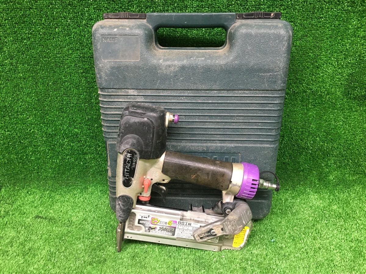 中古品 Hitachi koki 日立工機 45mm 常圧ピン釘打機 NP45M ※本体+ケース拍卖