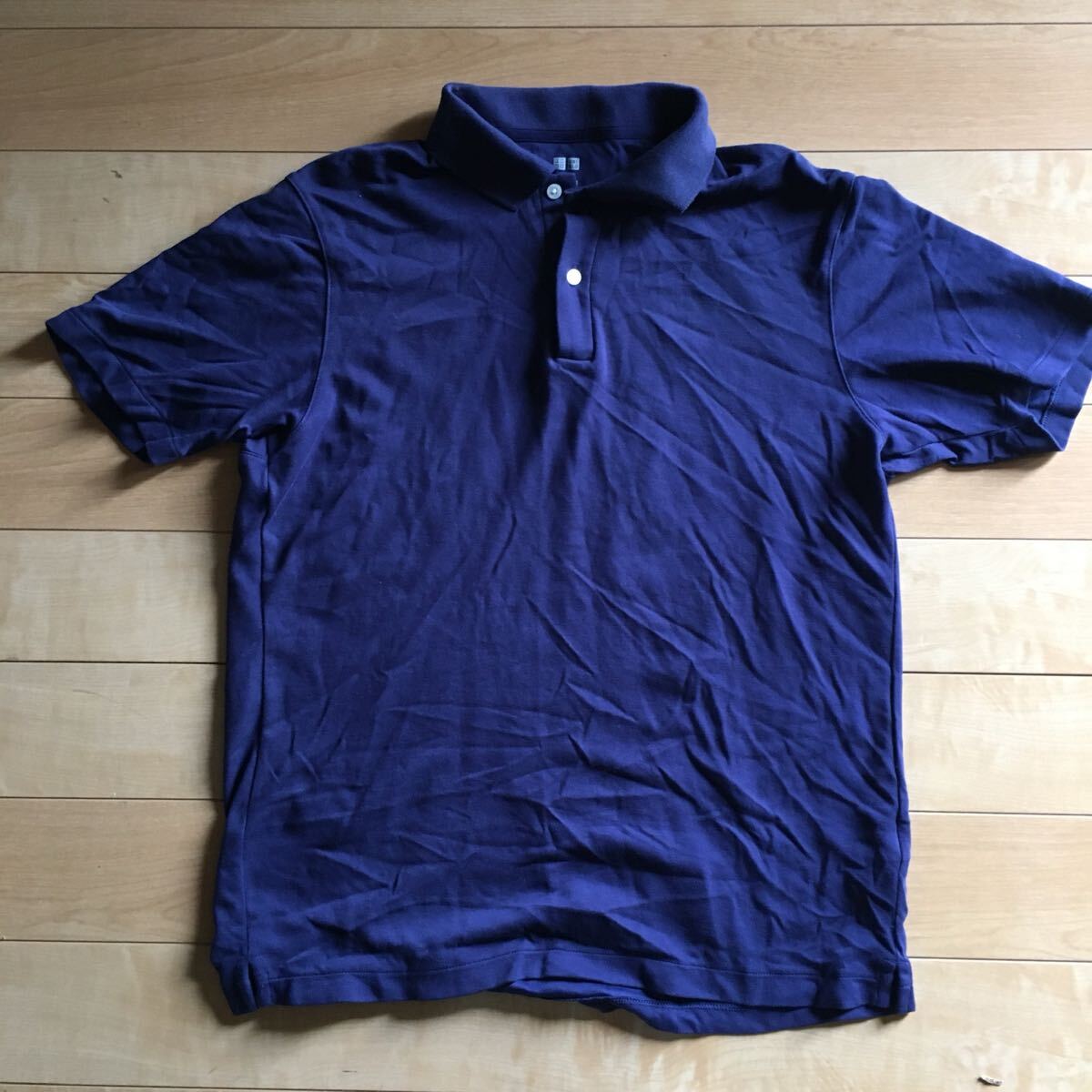 ユニクロ エアリズムコットンカノコポロシャツ 225-1-28 メンズ L ネイビー拍卖