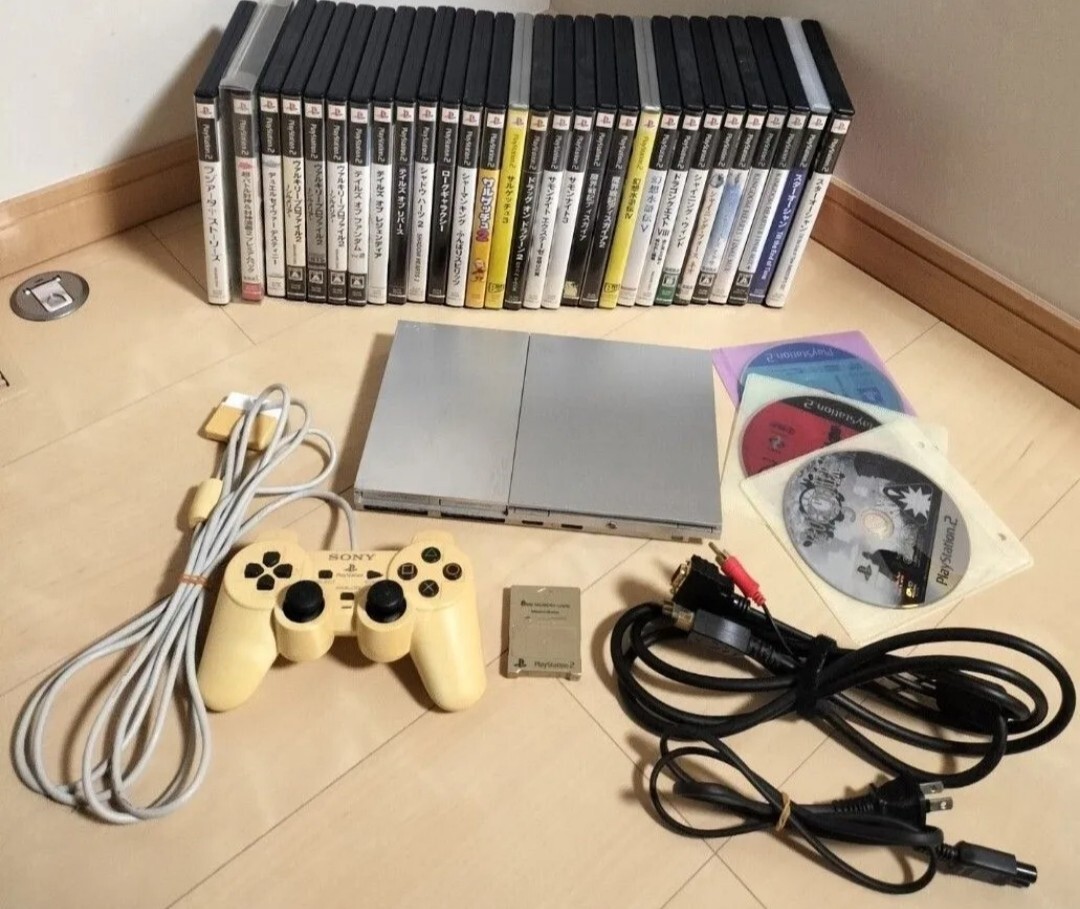プレイステーション2 SCPH 90000 シルバー ソフト セット PS2拍卖