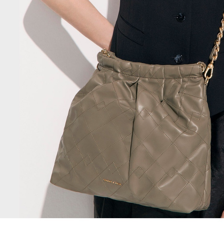 33 CHARLES & KEITH チャールズアンドキース Duo ドゥオ ブレードチェーンハンドルホーボーバッグ ショルダーバック 2wayバック拍卖