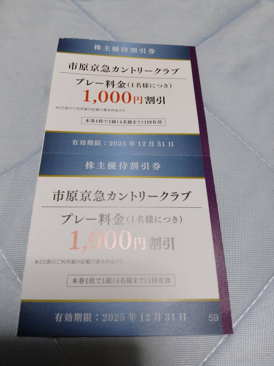 【最新】市原京急カントリークラブ1000円割引券 2枚セット 京急(京浜急行電鉄)株主優待 同梱可拍卖