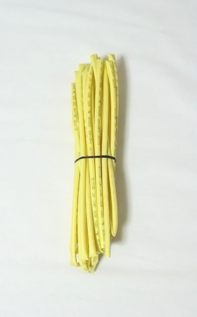 熱収縮チューブ外径4mm内径3.5mm長さ5m(黄色、新品)拍卖