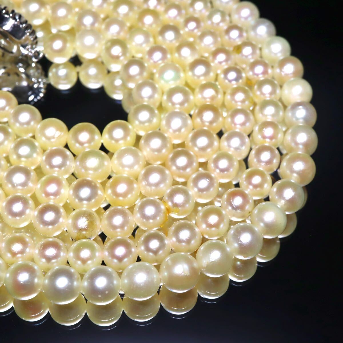 約6.5-7.0mm珠【セット売り】◆アコヤ本真珠ネックレス3点おまとめ◆U 約108.0g pearl パール necklace jewelry ジュエリー DF5/EA1 X408拍卖