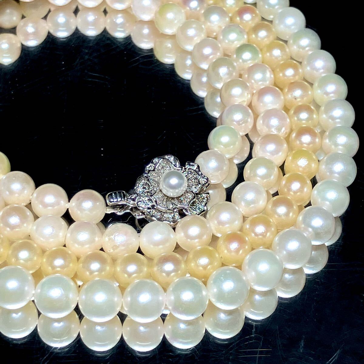 約5.5-7.0mm珠【セット売り】◆アコヤ本真珠ネックレス3点おまとめ◆A 約83.8g pearl パール necklace jewelry ジュエリー EA0/X499拍卖
