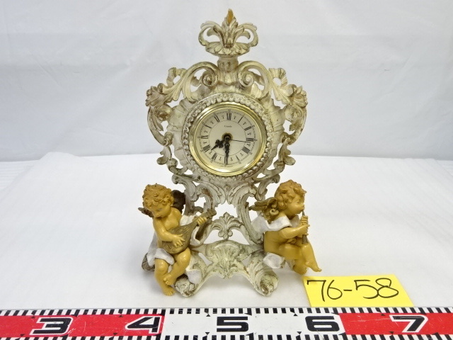 76-58/Uranio イタリア製 天使の置き時計 アンティーク ヴィンテージ モダン 置き時計 インテリア雑貨 置物 オブジェ 住宅設備拍卖
