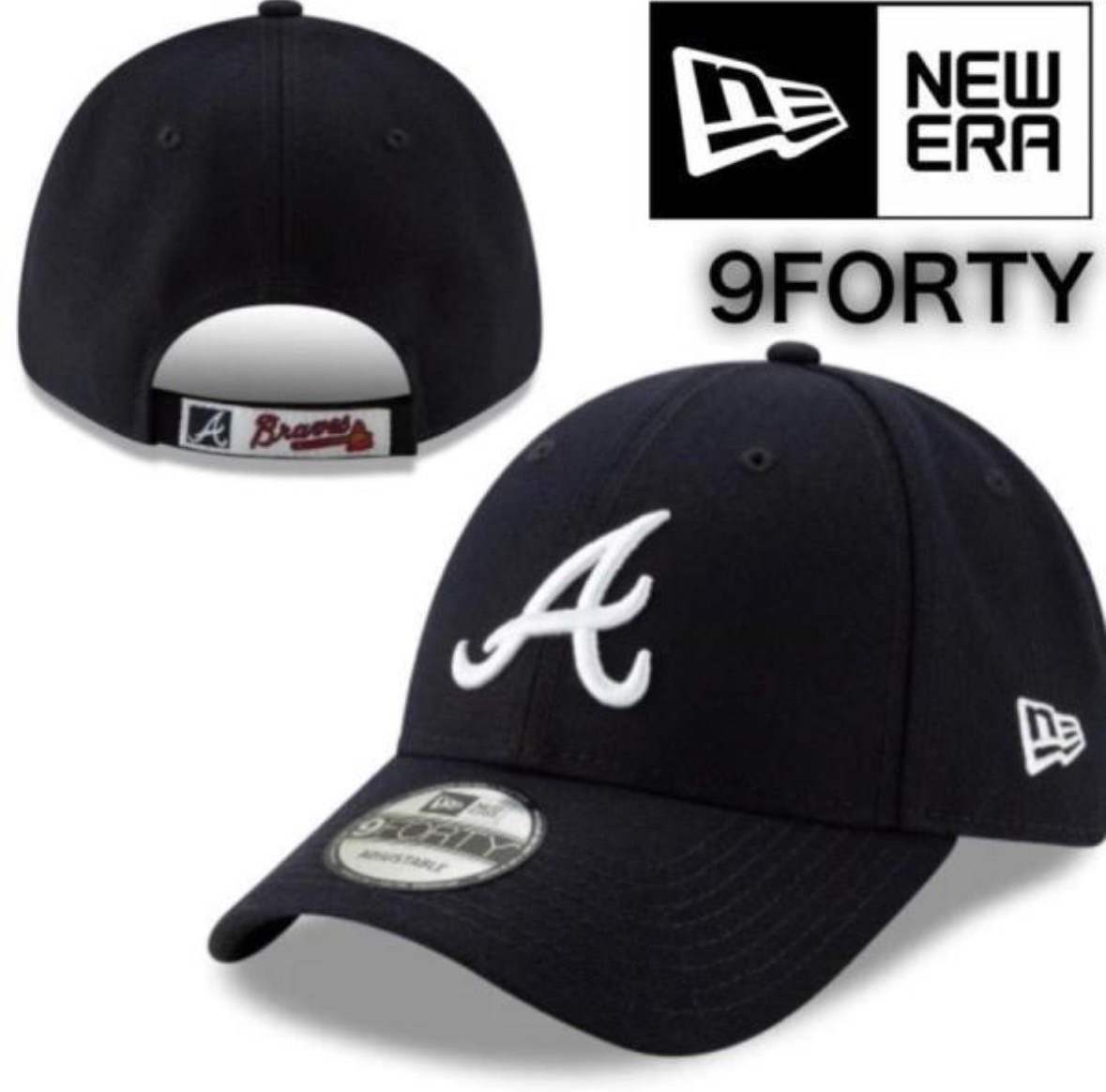 ニューエラ キャップ 帽子 ナインフォーティ 9FORTY ブレーブス ネイビー ベースボールキャップ MLB ベルクロ 男女 NEWERA 9FORTY 新品拍卖